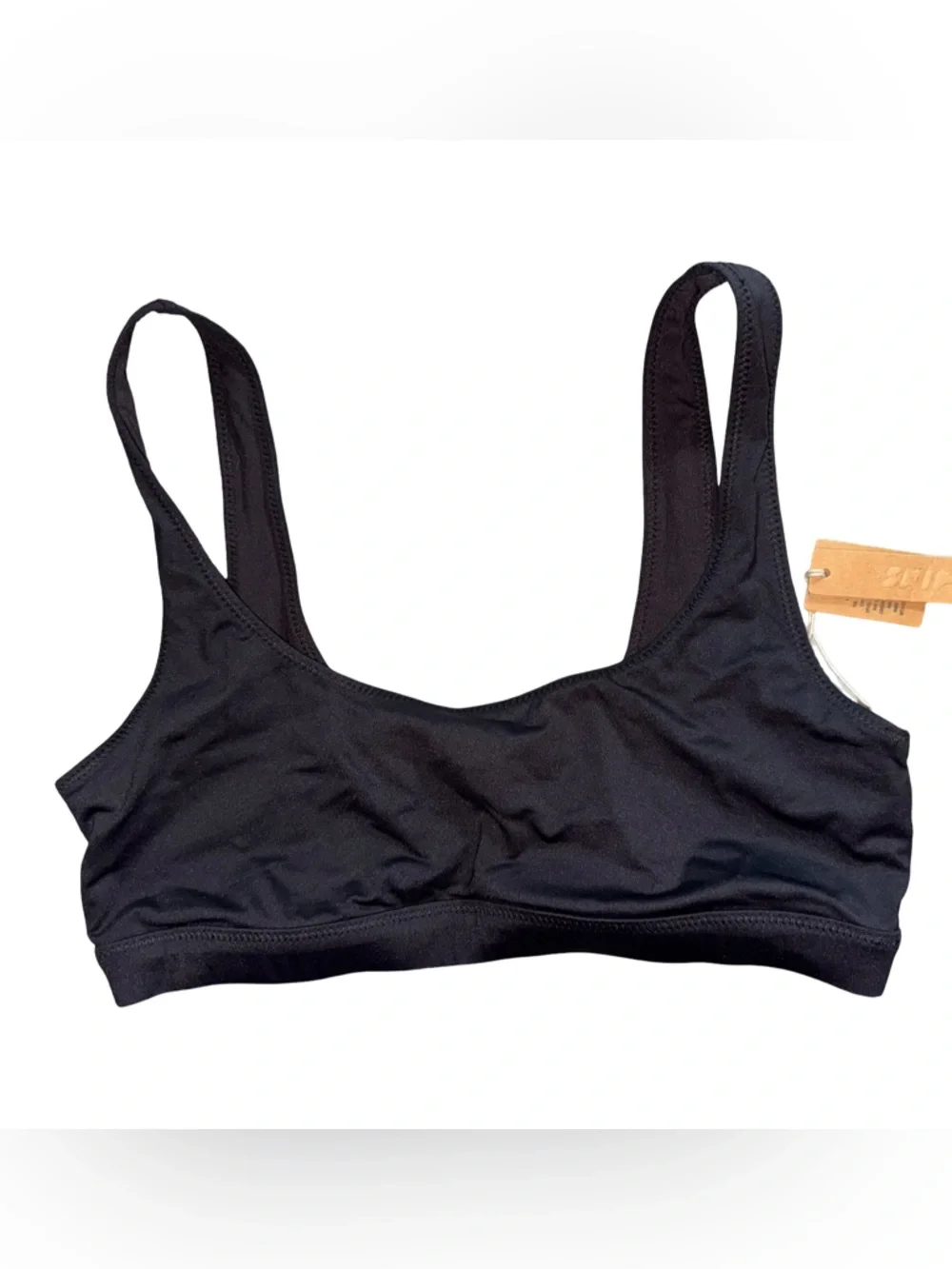 NWT SKIMS Recycled Swim Tank Onyx Black Bikini Top (ONLY) Size Medium